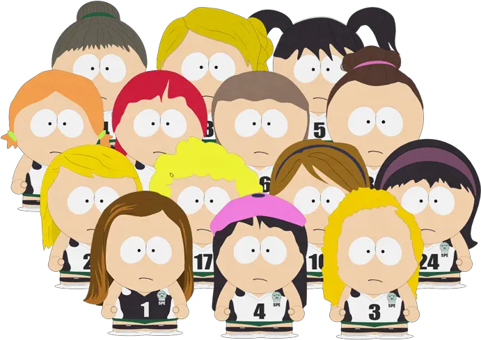  Cows Girlsu0027 Volleyball Players Official South Park Studios South Park Wendy Png Volleyball Png