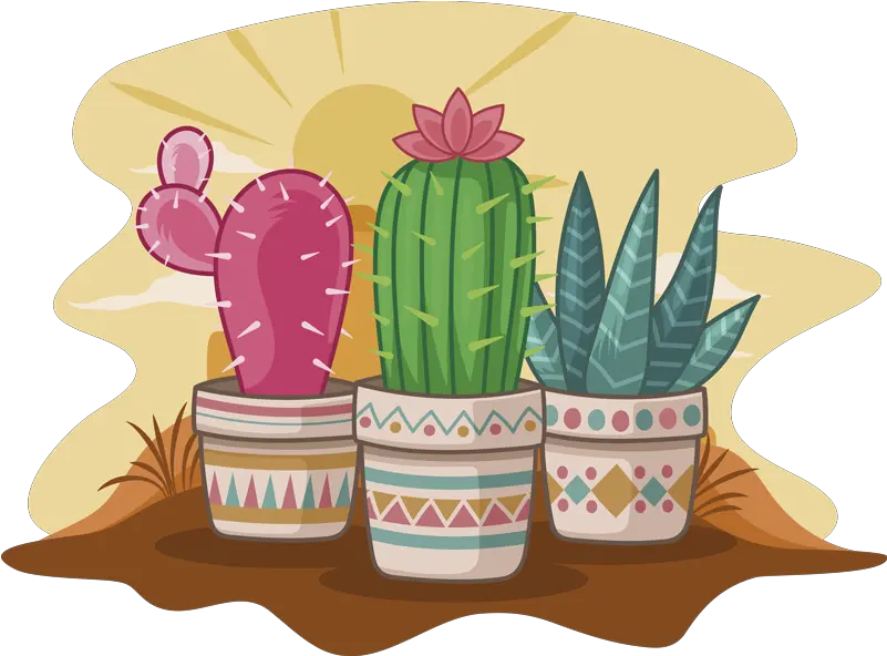  Cactus Desert Plant Wall Sticker Cuadros De Cactus Coloridos Png Desert Plant Png