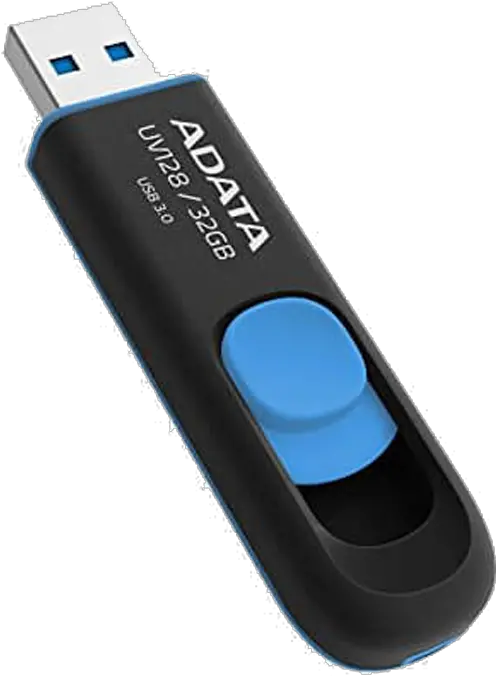  Dashdrive Uv128 32gb High Speed Usb 30 Capless Usb Flash Drive Blueblack Retail Adata Usb Uv128 Png Flash Drive Png