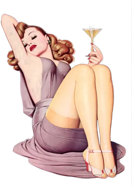  Download Transparent Girl Pinup Pin Up Girl With Cocktail Png Pin Up Girl Png