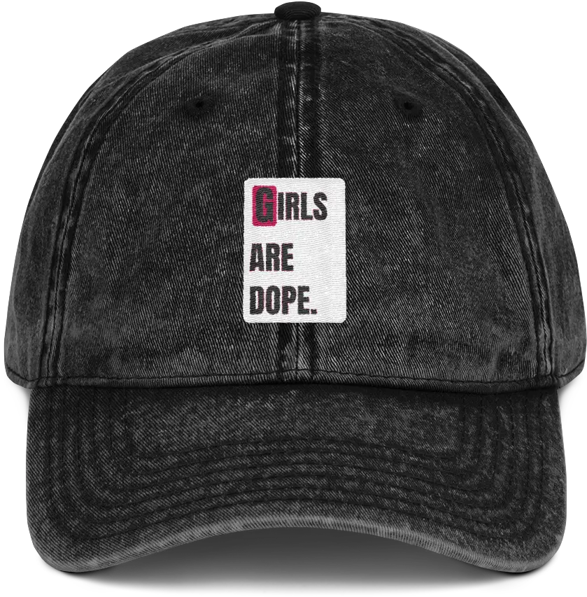  Girls Are Dope White Box Logo Vintage Cotton Twill Cap Black Navy U0026 Maroon Colors Baseball Cap Png Dope Logo