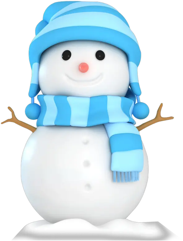  A Lovely Snow Man With Hat Scarf 3d Illustration Of A Cartoon Winter Png Snowman Icon Png