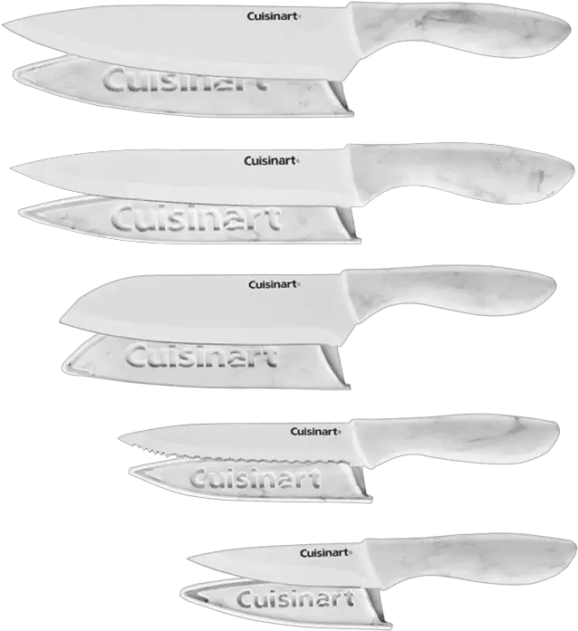  Cuisinart Advantage 10 Piece Faux Marble Knife Set Solid Png Knife Emoji Transparent