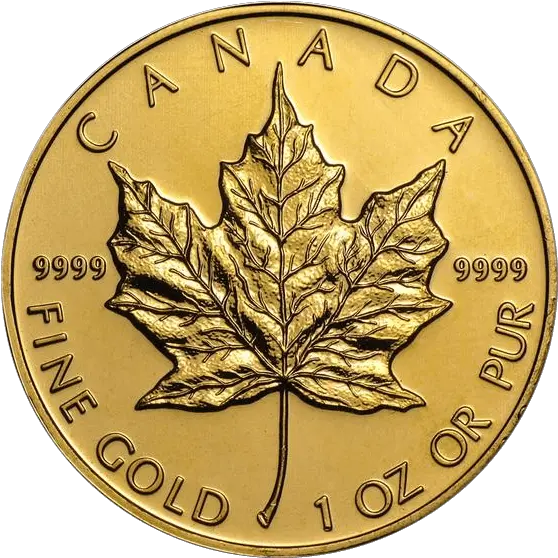  Gold Maple Leaf Coin Gold Canadian Maple Leaf Png Canadian Maple Leaf Png