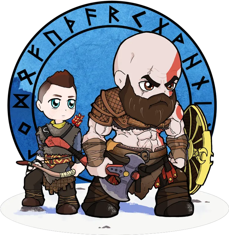  Kratos Kratos And Atreus Chibi Png Download Original God Of War Atreus Chibi Kratos Png