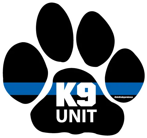  K9 Unit Paw Print Thin Blue Line Decal Graphic Design Png Paw Print Logo