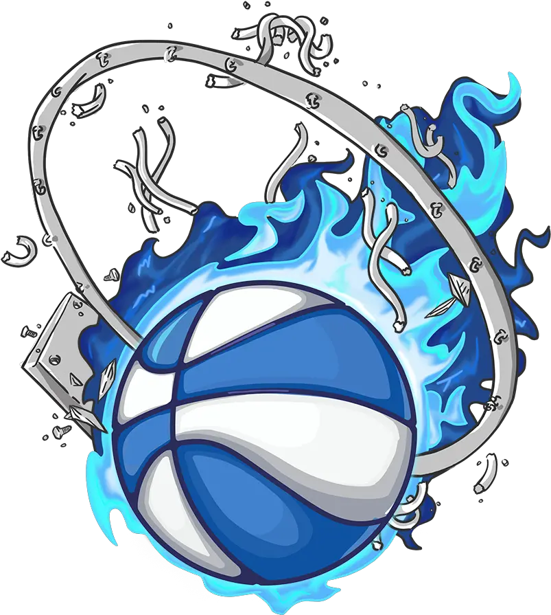  Blue Flame Basketball Graffiti Illustration For Volleyball Png Flaming Basketball Png