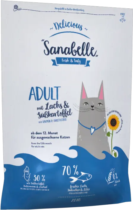  Sanabelle Delicious Adult Salmon Sweet Potato Dry Food Cat Food Png Monat Logo