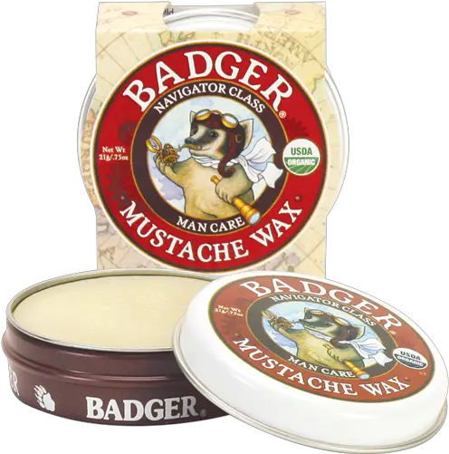  Mustache Wax 75oz Tin Badger Mustache Wax Png Mustach Png