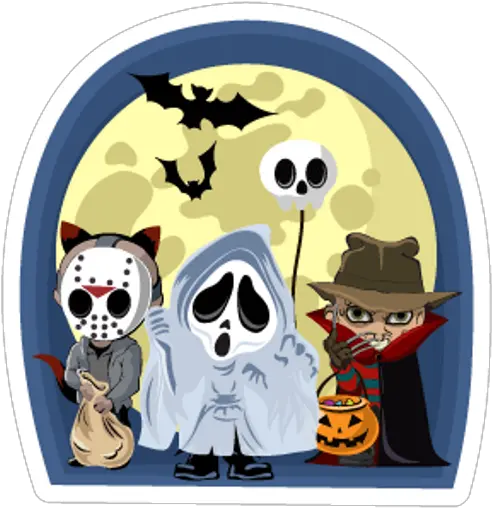  Young Jason Ghostface And Freddy Krueger Trick Ortreating Ghost Png Freddy Krueger Transparent