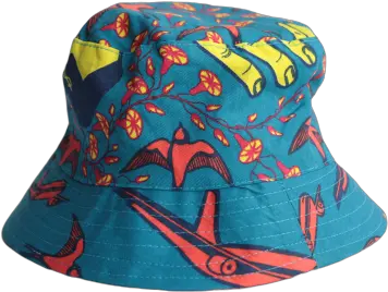  Blue Bucket Hat With Orange Planes Baseball Cap Png Bucket Hat Png