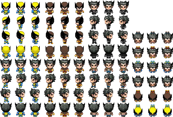  Wolverine Inspired Sprite Character Set Rpg Maker Mv Png Rpg Maker Mv Icon Generator