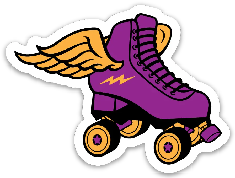  Roller Derby Gives You Wings Roller Skate Sticker U2014 Gumption Clip Art Png Roller Skate Png