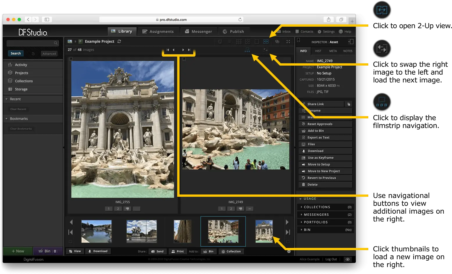  Navigate The Df Studio Interface U2013 Knowledge Base Trevi Fountain Png Ps Messages Icon