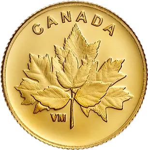  05 G Pure Gold Coin Bouquet Of Maple Leaves Mintage Gram Gold Coin Png Canadian Leaf Png