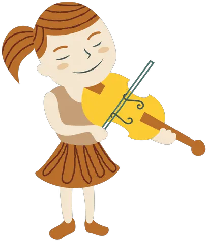  Girl Playing Violin Transparent Png U0026 Svg Vector File Niña Tocando Violin Dibujo Violin Transparent Background