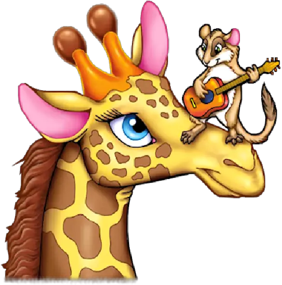  Funny Cartoon Clip Art Giraffe Animal Squirrel And Giraffe Drawing Png Giraffe Transparent Background