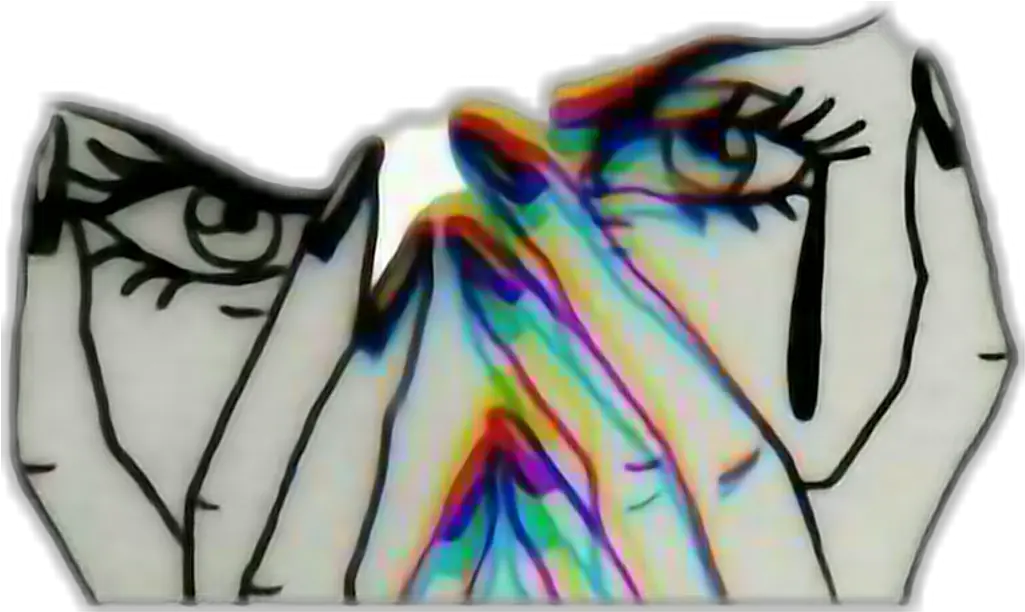 Download Pegatinas Sticker Tumblr Chicatumblr Trippy Trippy Crying Girl Sticker Png Trippy Png