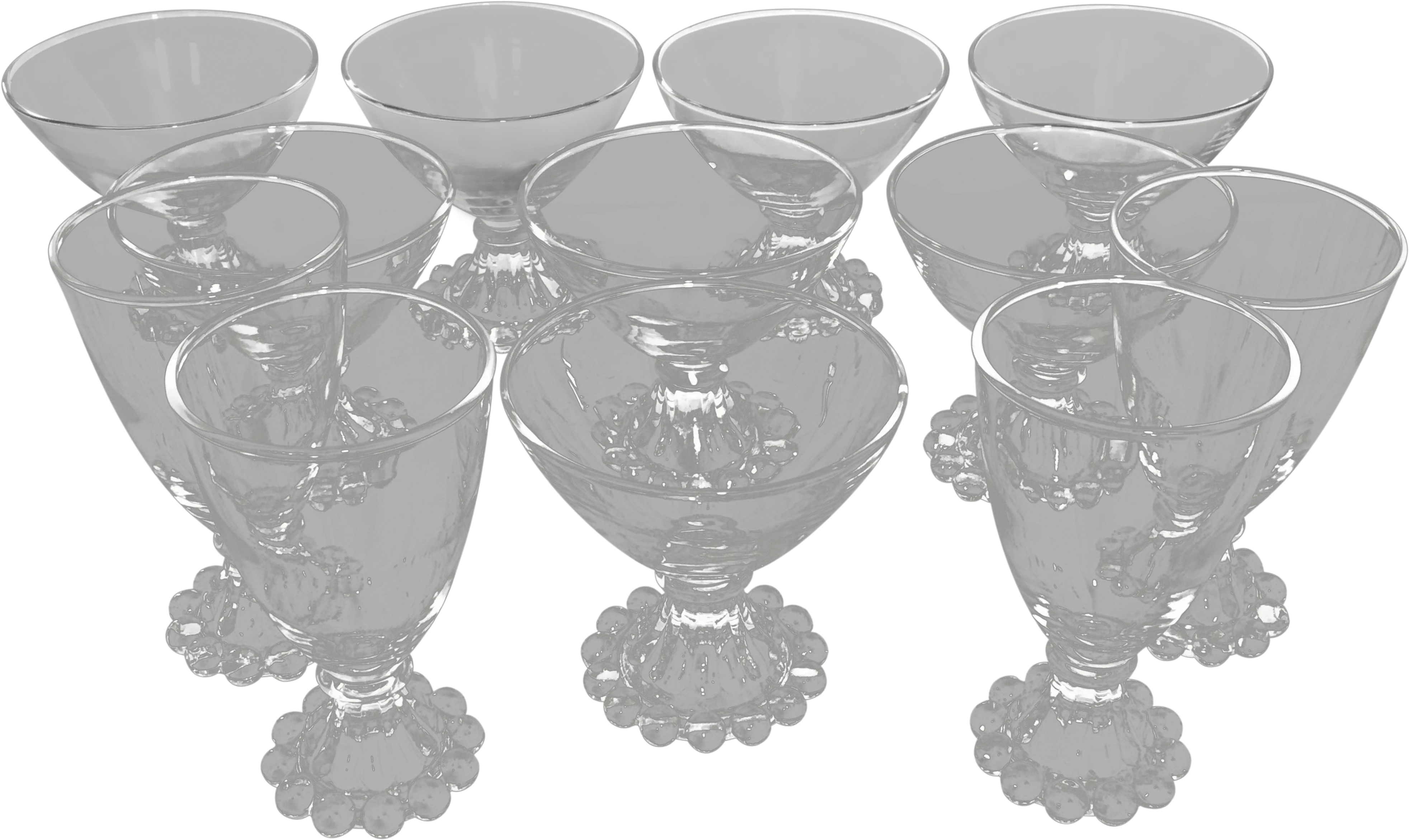  Vintage Anchor Hocking Clear Glass Boopie Glasses Set Of 12 Serveware Png Anchor Transparent