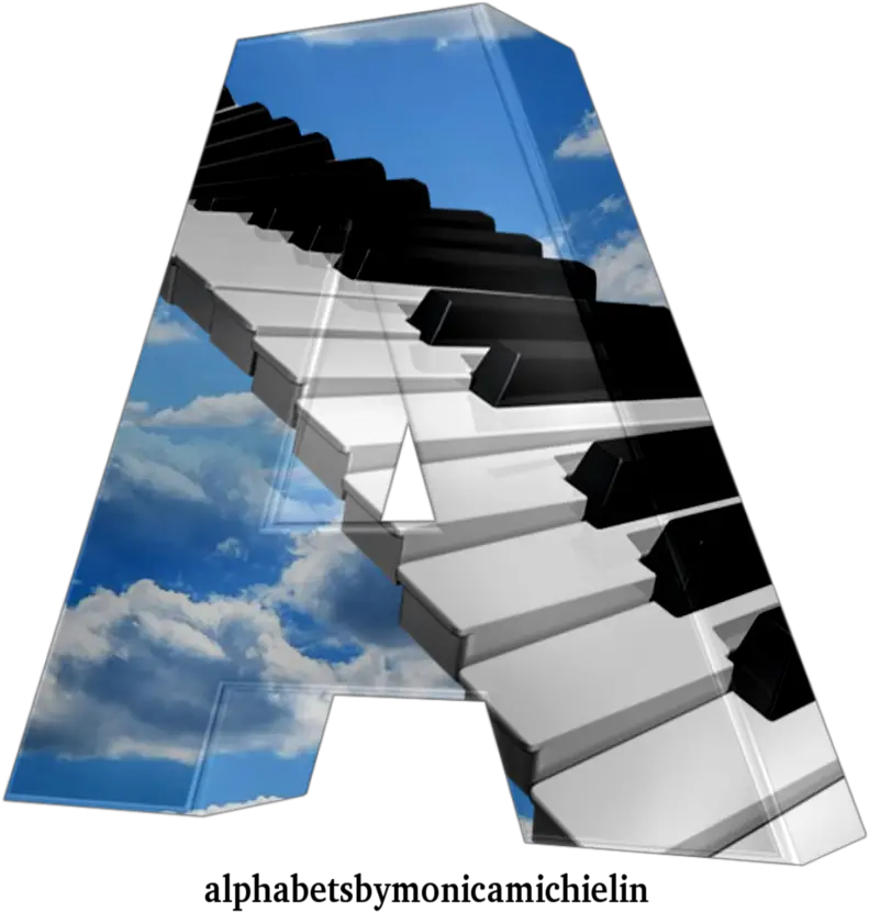  Monica Michielin Alphabets Blue Sky Alphabet With Piano Vertical Png Piano Keys Icon