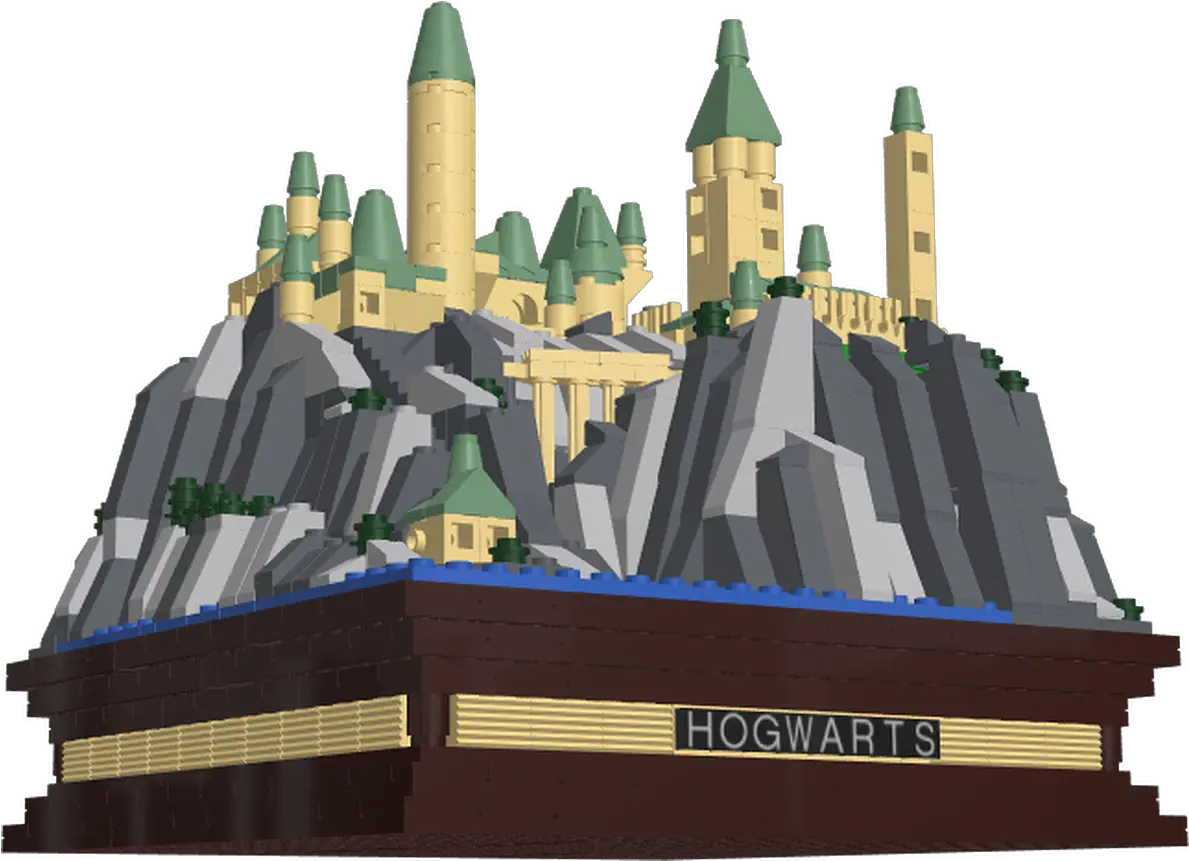  Mecabrickscom Hogwarts Microscale Castle Vertical Png Hogwarts Castle Png