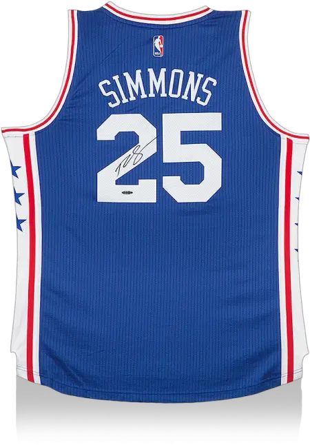  Signed Philadelphia 76ers Away Jersey Ben Simmons Jersey Back Png 76ers Png