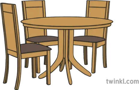  Dining Table And 3 Chairs Illustration Twinkl Table And 3 Chairs Png Table And Chairs Png