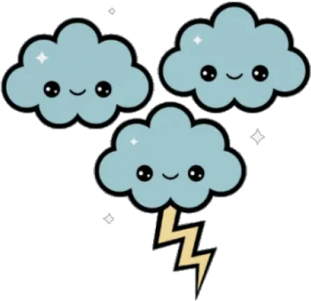  Thunder Clipart Cute Dibujos Faciles Tumblr Kawaii Png Storm Png