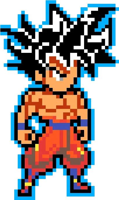  Ultra Instinct Goku Pixel Art Easy Goku Pixel Art Png Ultra Instinct Goku Png