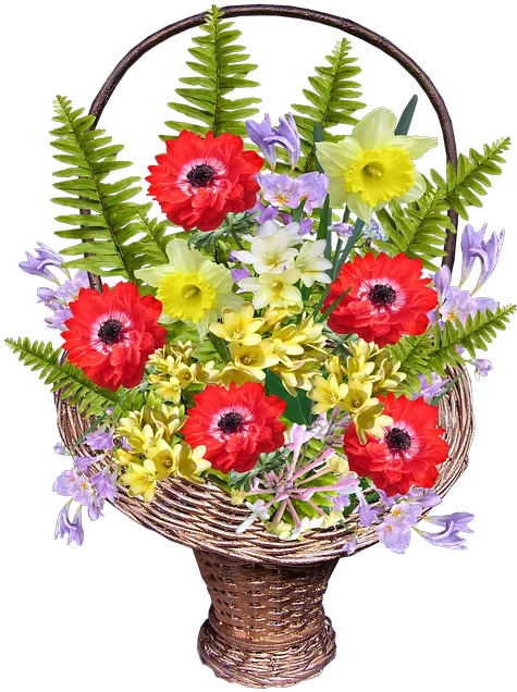  Spring Flower Basket Free Photo On Pixabay Floral Png Spring Flower Png