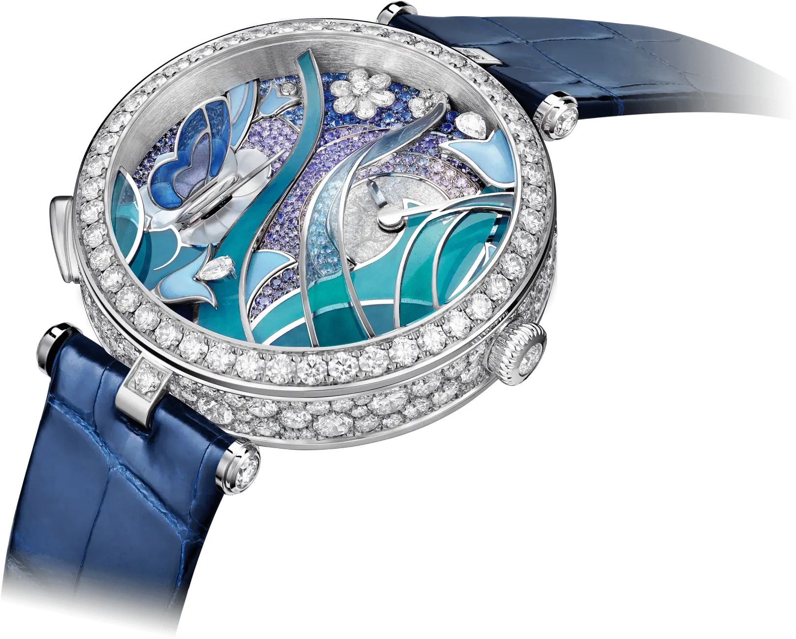  Download Lady Arpels Papillon Automate Watchshiny Alligator Van Cleef Arpels Png Alligator Png