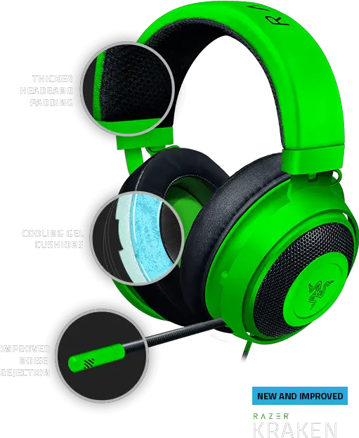  Competitive Gaming Headset Razer Kraken Tournament Edition Green Png Razer Png