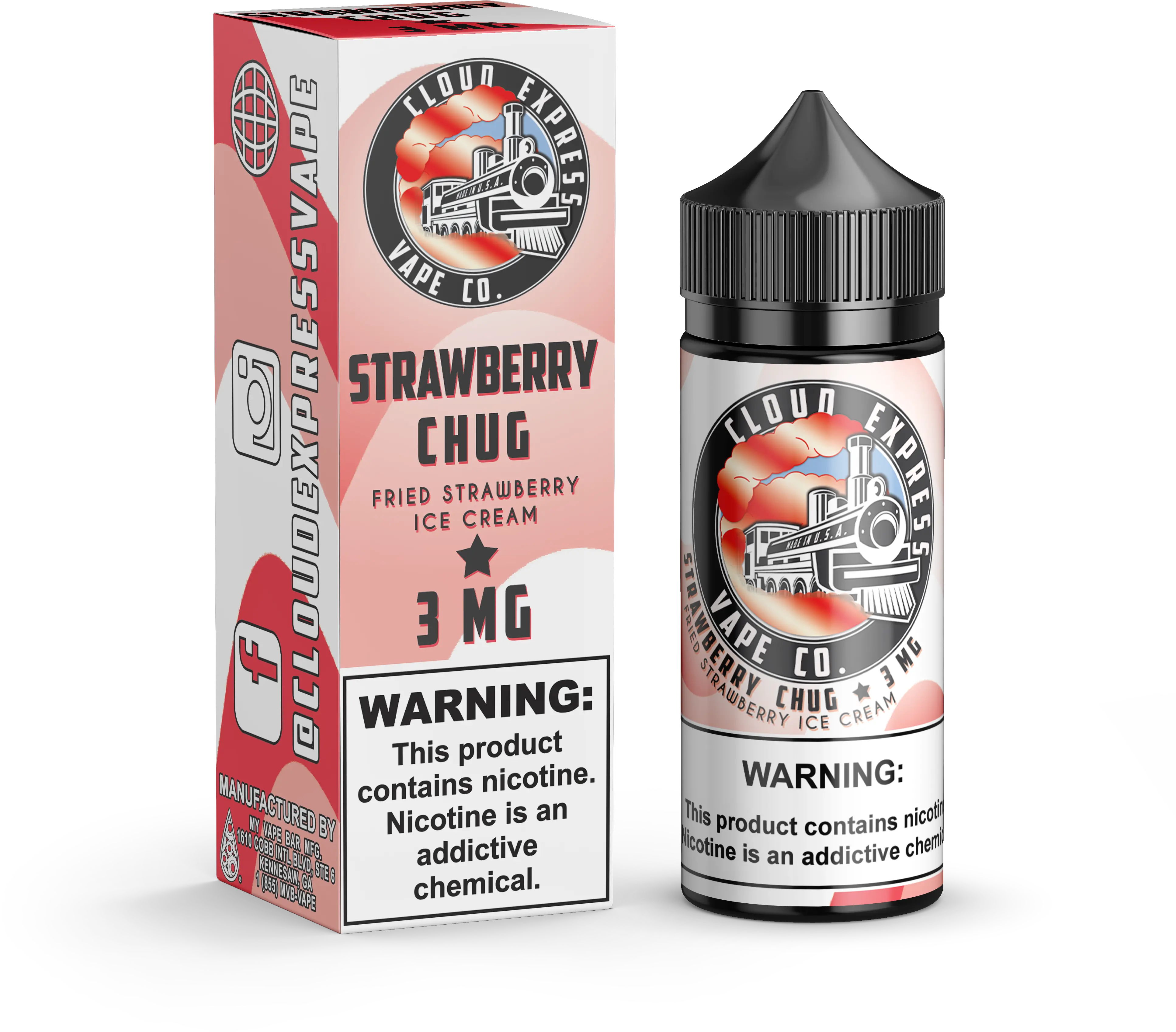  Cloud Express Strawberry Chug 100ml Box Png Vape Cloud Png