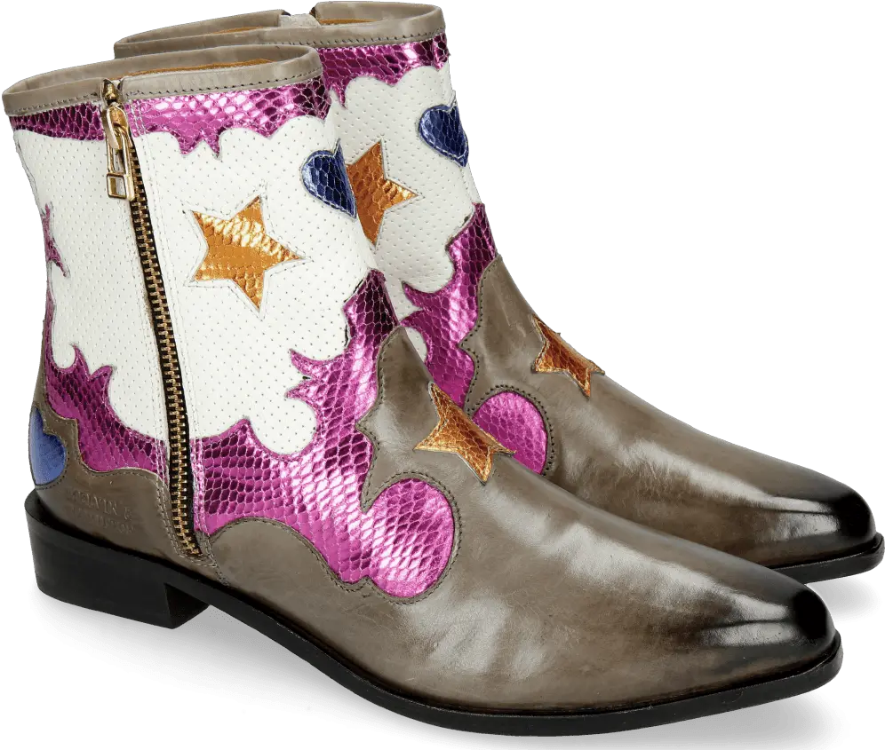  Marlin 12 Grigio Glitter Fuxia Venice Ankle Boot Png Glitter Stars Png