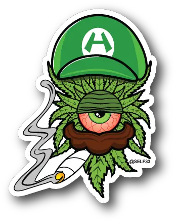  Italian Brother L Clops Stickervinyl Stickersmarijuana Stickers Bong Png Luigi Transparent