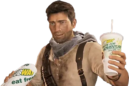  Download Hd U201ctransparent Nathan Drake Here W Ur Subway Shameless Product Placement Png Nathan Drake Png