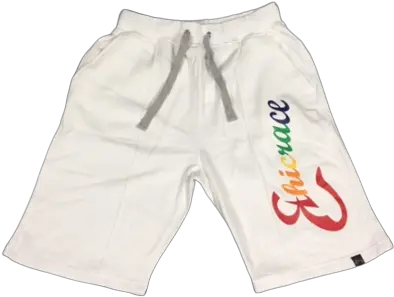  Rainbow And White Beast Logo Shorts By Ethicrace Boardshorts Png Beast Logo