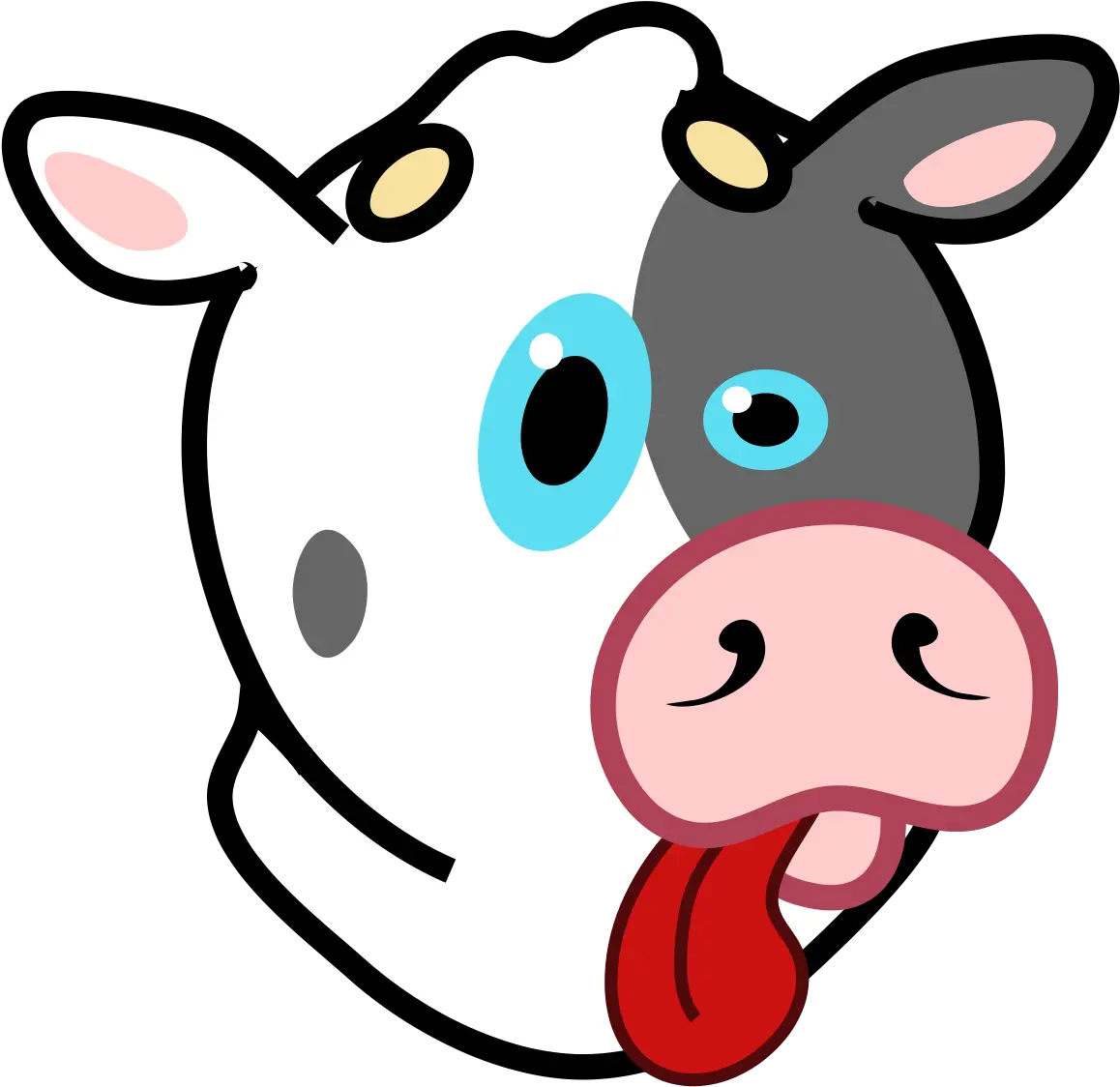  Cow Icon 05 Tongue Of Cow Cartoon Png Cow Face Png