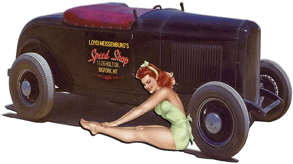  Speed Shop Pin Up Sign Usa Lkw Track Mit Sexy Girl Hd Png Hot Rod Png