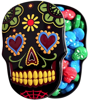  Calavera Candy Corn Sugar Fudge Cake Sugar Skulls Candy Tin Png Calavera Png