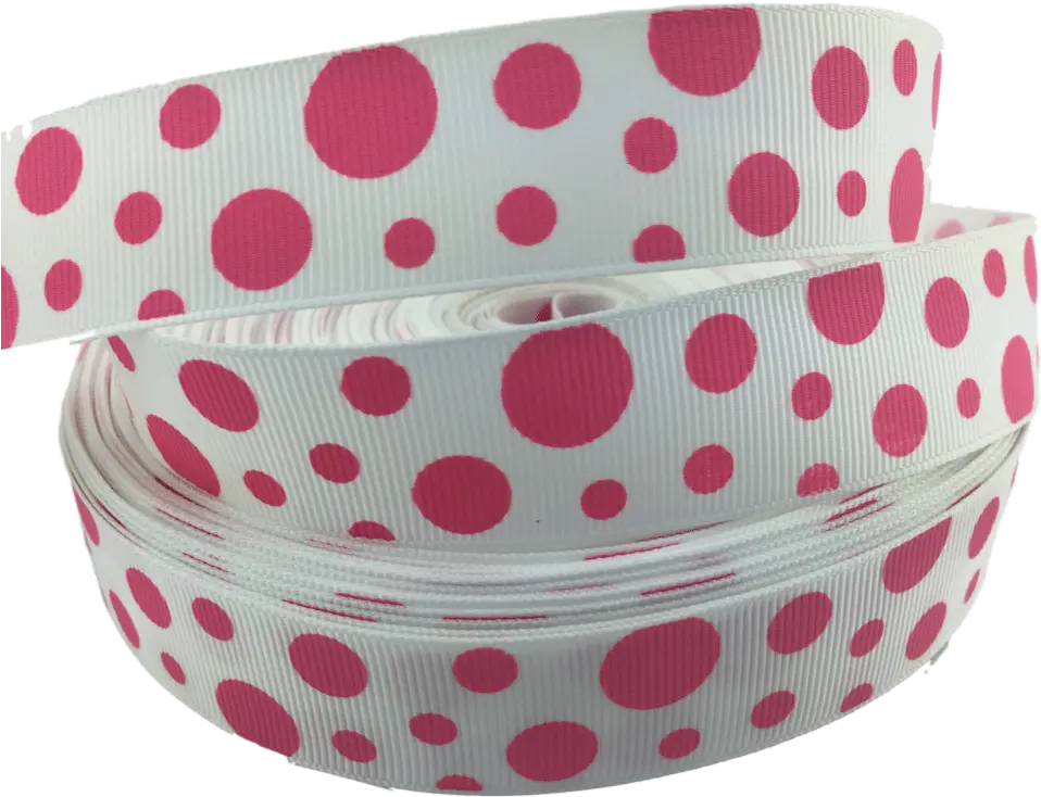  Pink Polka Dot Grosgrain Ribbons Polka Dot Png Polka Dots Png