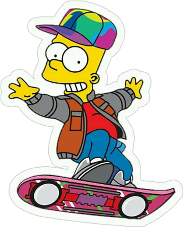  Kawaii Cute Simpsons Cartoon Transparent Overlay Sticke Bart Simpson Skateboard Png Simpsons Transparent