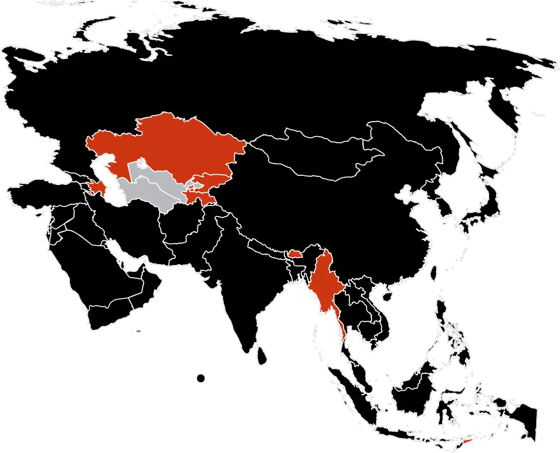  2009 Swine Flu Pandemic In Asia Wikipedia Asia Map No Background Png Pig Silhouette Png