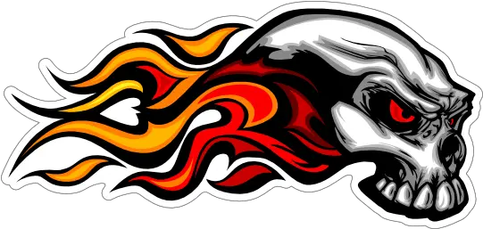  Flaming Skull Car Decal Flames Png Flaming Icon