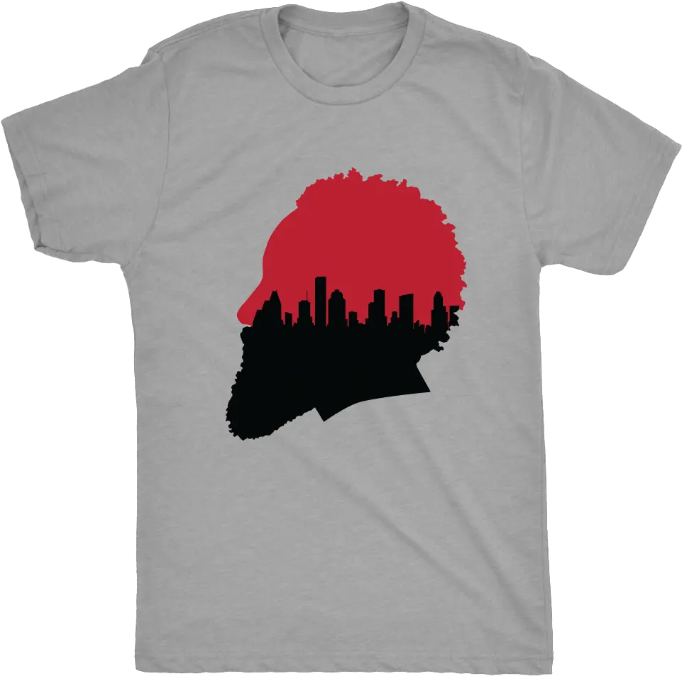  Harden Silhouette With Houston Skyline Triblend T Shirt Clutch City Png Houston Skyline Png