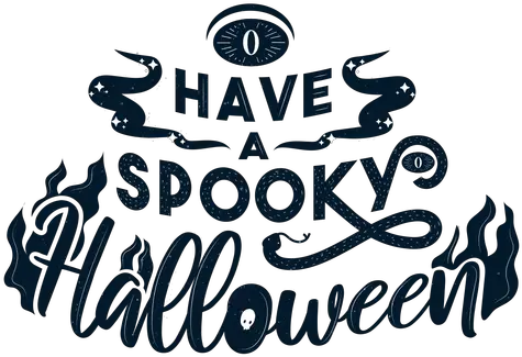  Have A Spooky Halloween Sticker Badge Transparent Png Calligraphy Spooky Png