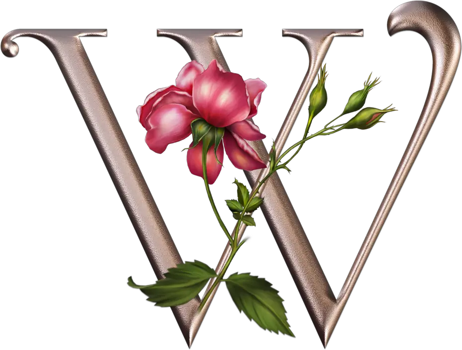  Monogram Letters Floral Design Alfabeto Plateado Con Rosas U Png Rosas Png