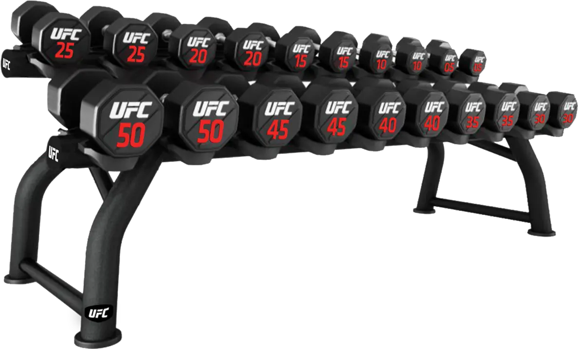  Ufc Train Strength 10 Pair Horizontal Dumbbell Rack Ufc Dumbbells Png Ufc Png