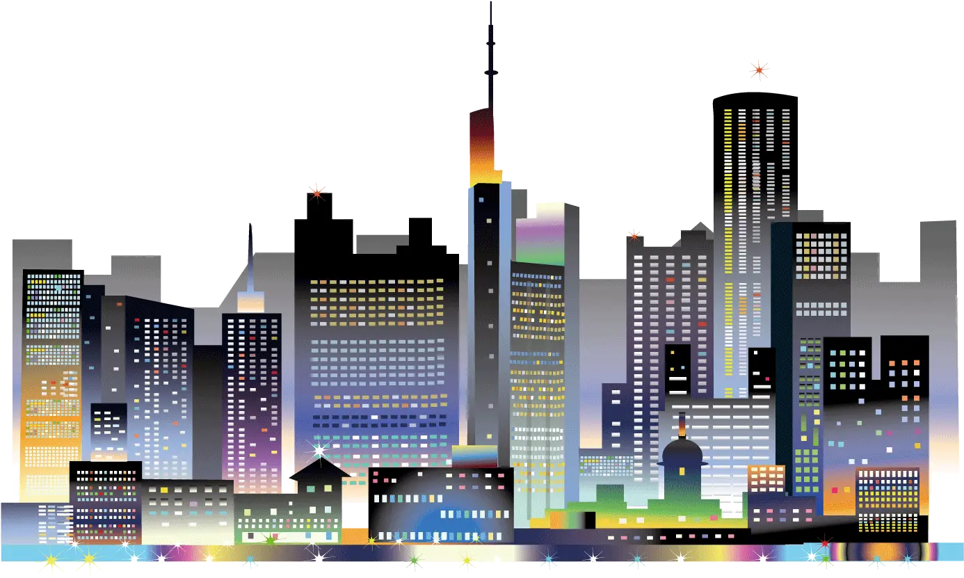  Download Landscape Euclidean Night Sky City Night Lights Png City Transparent Background