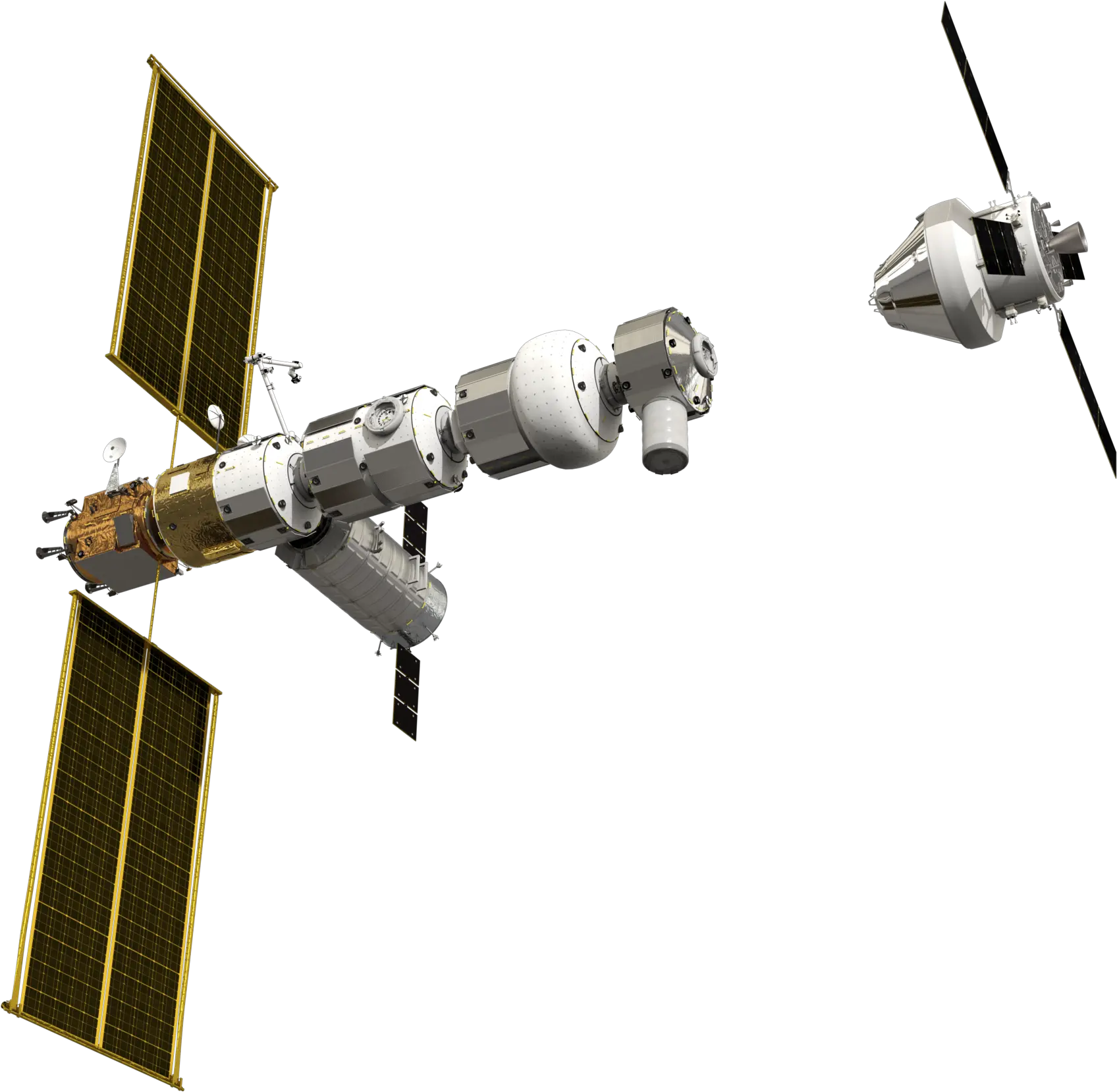  Esa Gateway With Orion Docking U2013 Transparent Background Station Spatiale Fond Transparent Png Asteroid Transparent Background